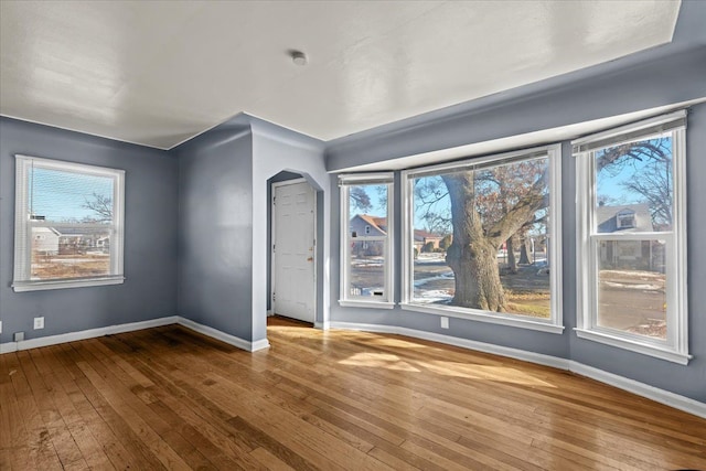 interior space featuring a wealth of natural light and baseboards