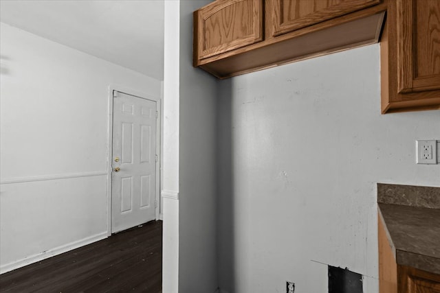 interior space featuring dark wood-style floors