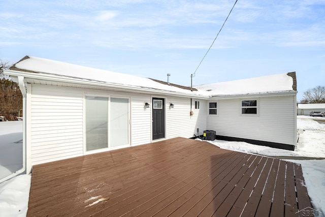 wooden terrace featuring central AC