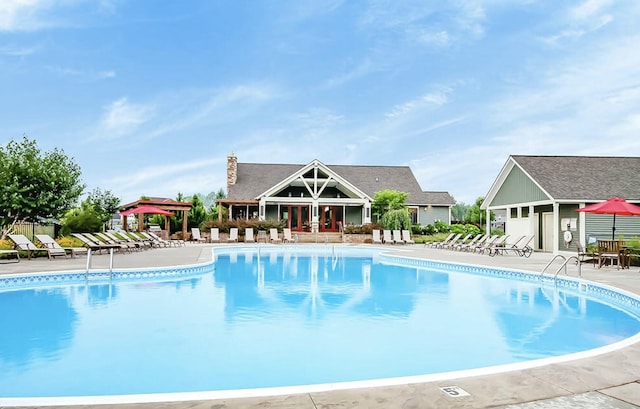 pool featuring a patio