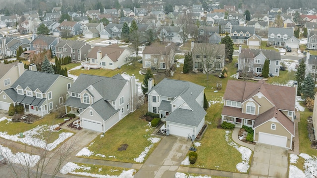 aerial view featuring a residential view