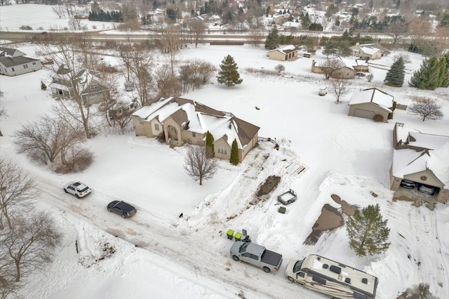 3912 Alex Ct, Oxford, MI 48371 - snowy aerial view with a residential view