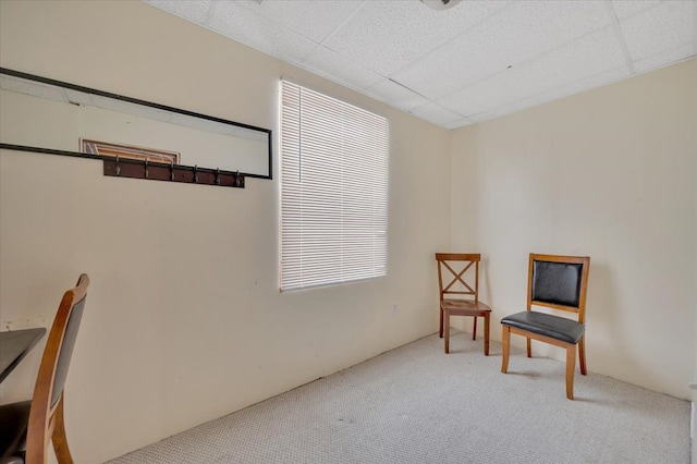3912 Alex Ct, Oxford, MI 48371 - living area with carpet and a drop ceiling