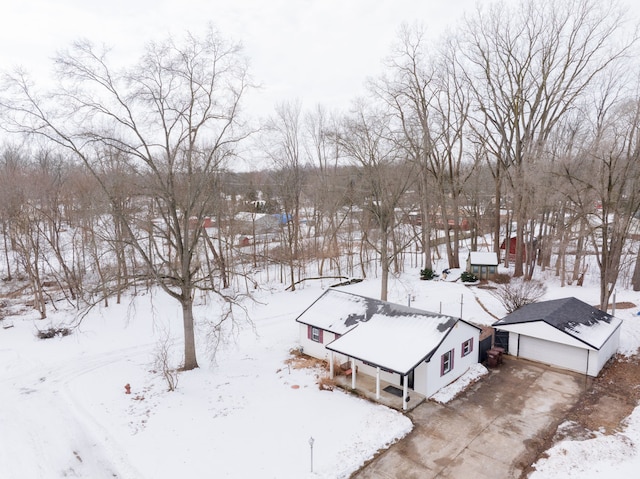 view of snowy aerial view