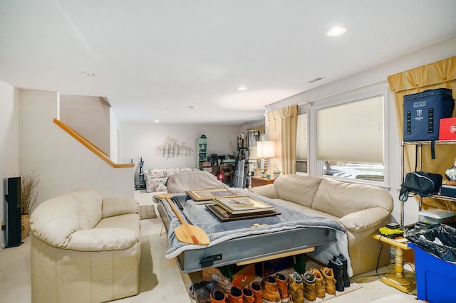 bedroom with recessed lighting