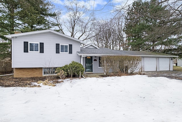 split level home with an attached garage