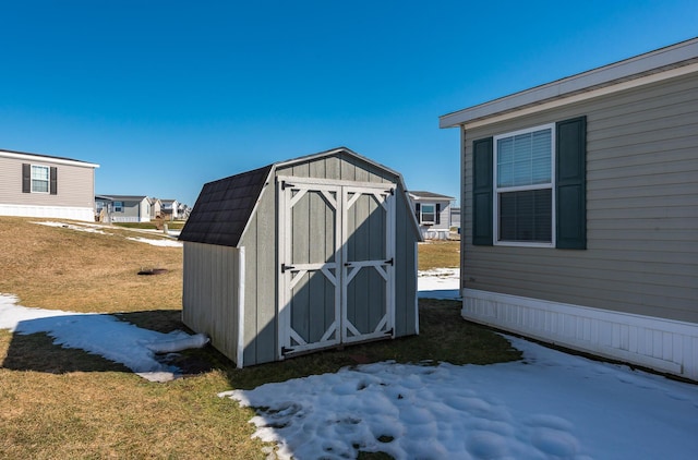 view of shed