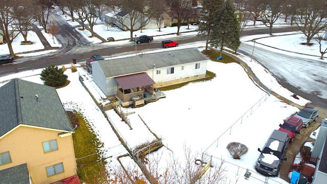 view of snowy aerial view