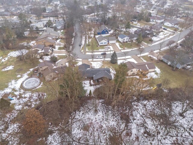 aerial view with a residential view