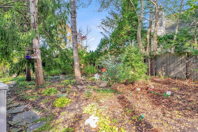 view of yard with fence