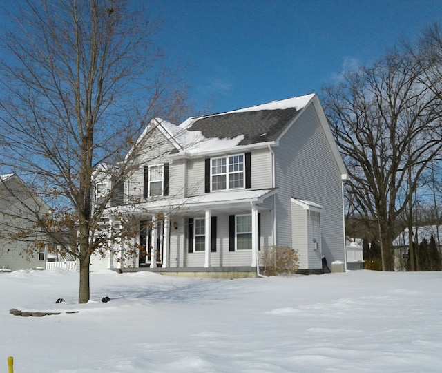 view of front of property featuring covered porch