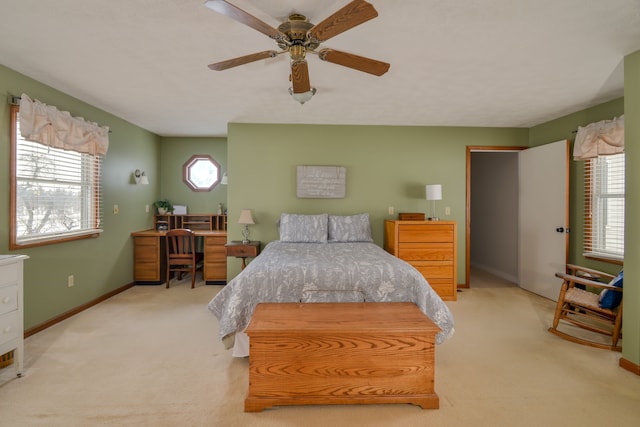7214 S M 66, Mancelona, MI 49659 - carpeted bedroom with baseboards and ceiling fan