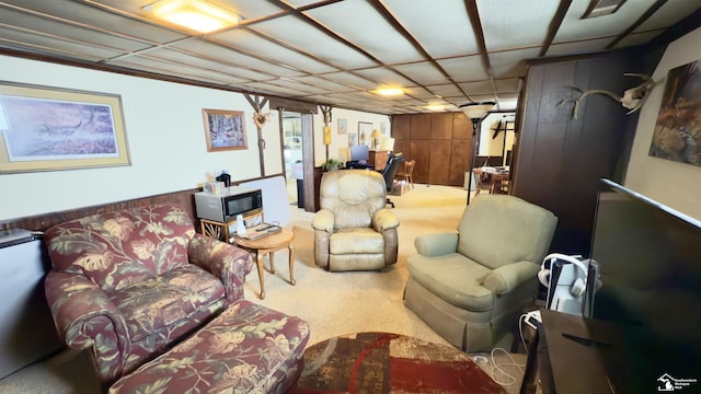 living room with carpet