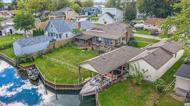 drone / aerial view with a residential view