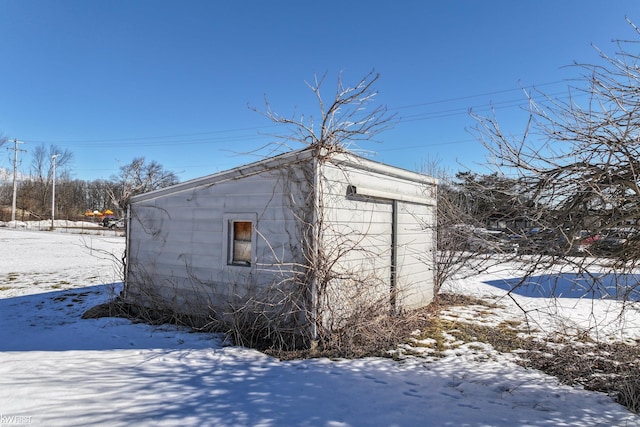 view of snow covered structure