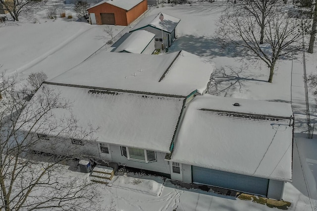 view of snowy aerial view