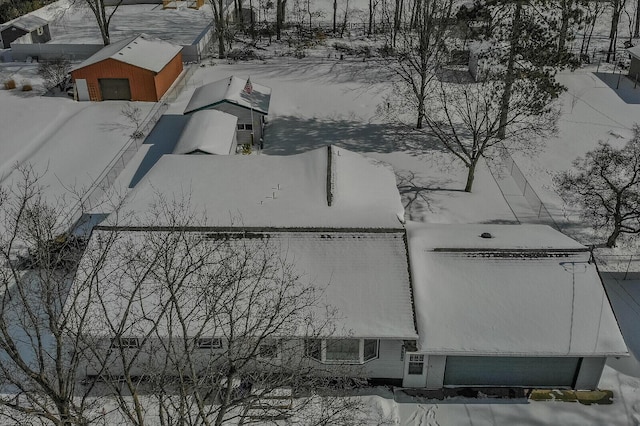 view of snowy aerial view