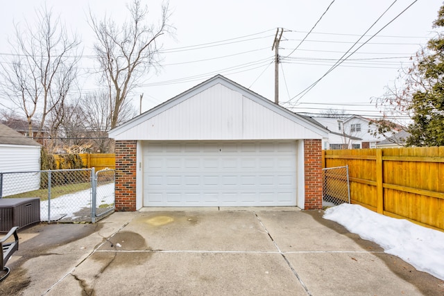 detached garage with fence