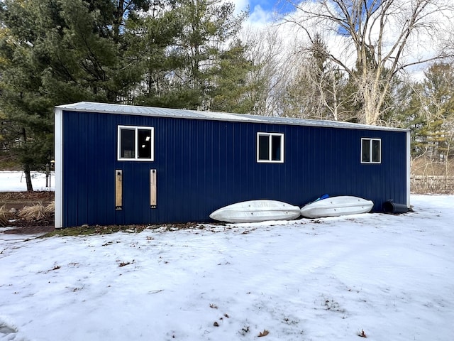 view of snow covered structure