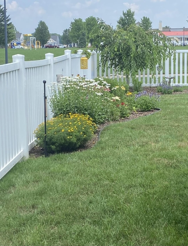 view of yard with fence