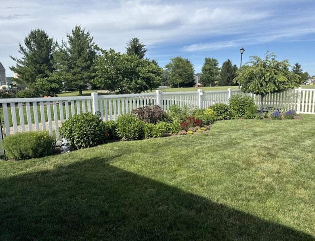 view of yard with fence