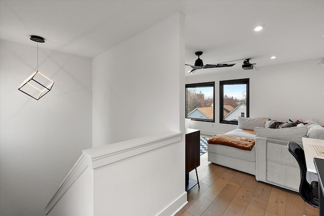 bedroom featuring recessed lighting and light wood finished floors