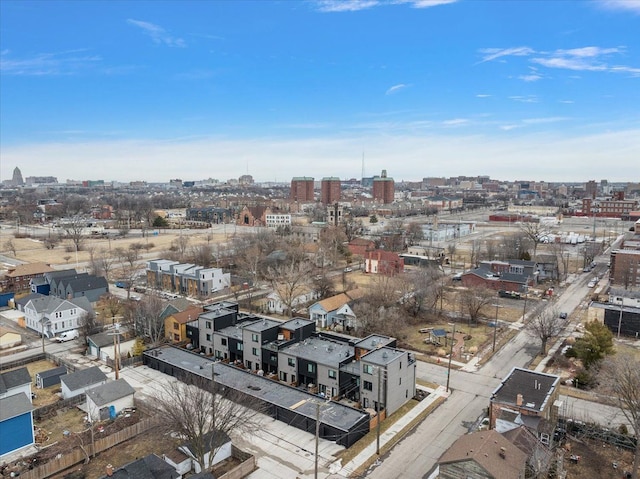 aerial view featuring a city view