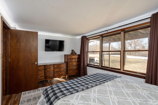 bedroom with wood finished floors