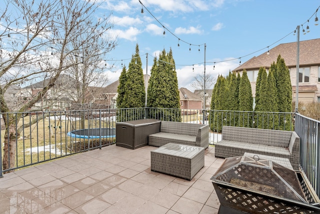 view of patio / terrace with outdoor lounge area and a balcony