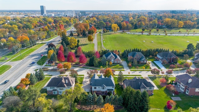 aerial view featuring a residential view