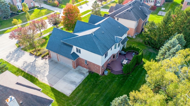 aerial view featuring a residential view