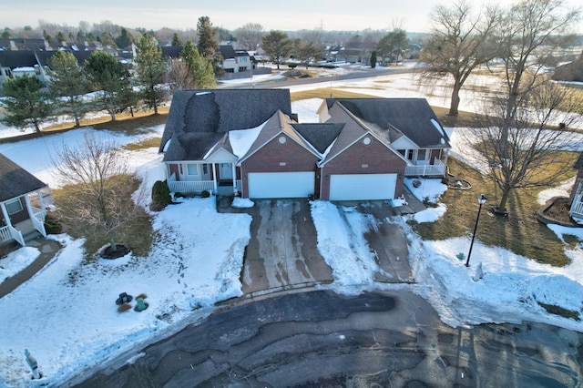 view of snowy aerial view