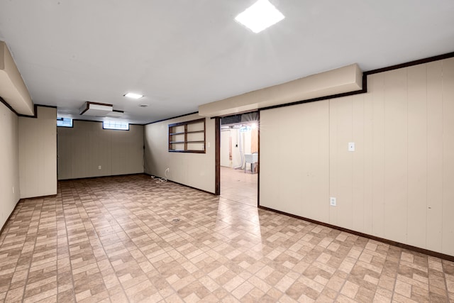 basement with baseboards