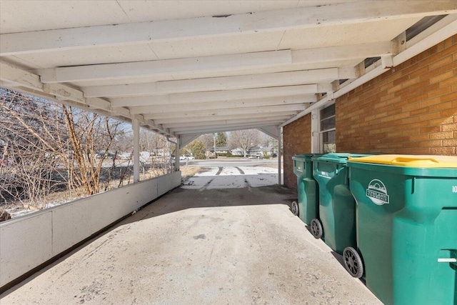 view of patio featuring a carport