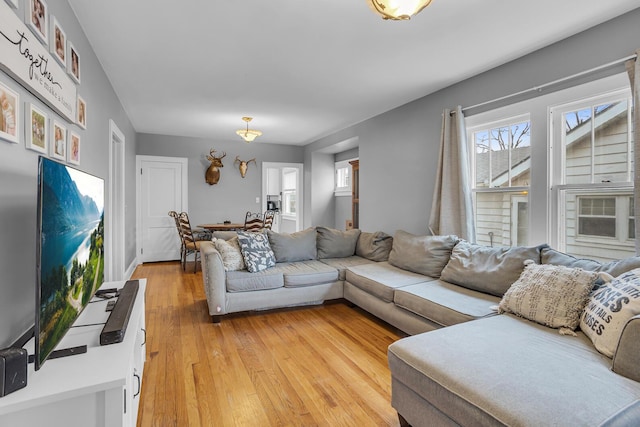 living room with light wood-style floors