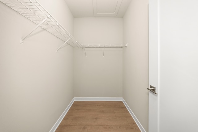 spacious closet with light wood-style floors