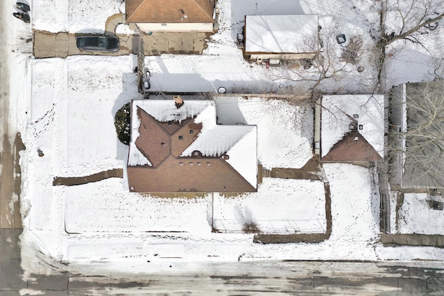 view of snowy aerial view