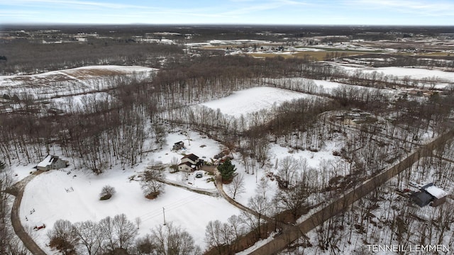 view of snowy aerial view