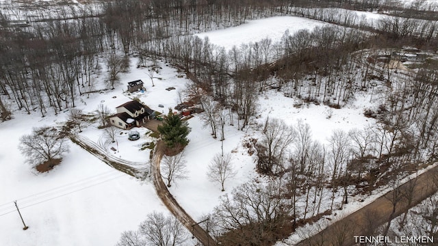 view of snowy aerial view