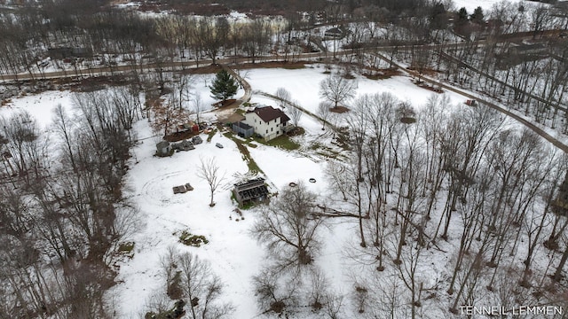 view of snowy aerial view