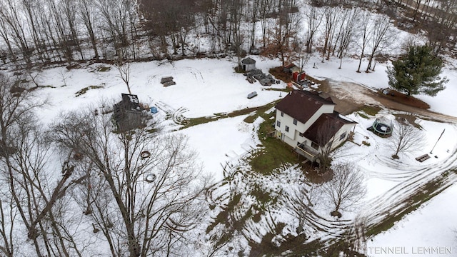 view of snowy aerial view