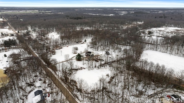 view of snowy aerial view