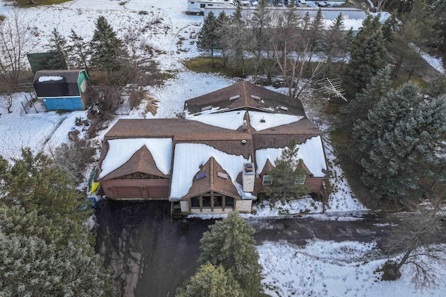 view of snowy aerial view