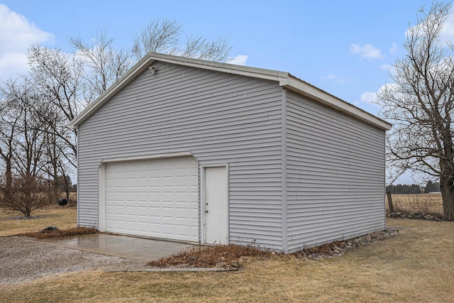 view of detached garage