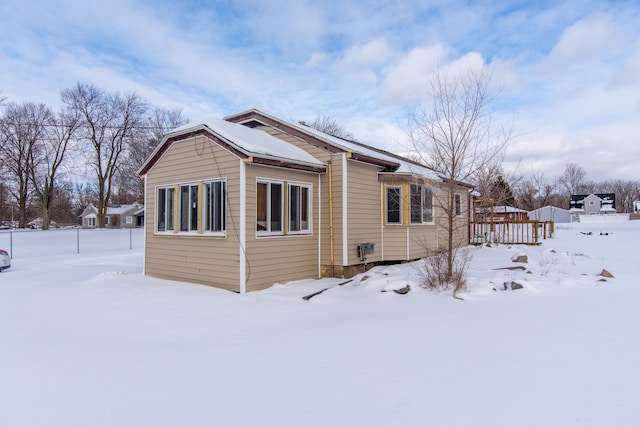 view of snowy exterior