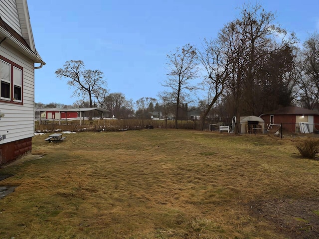 view of yard with fence