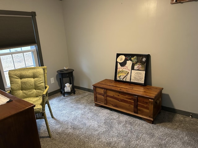 carpeted office space with baseboards