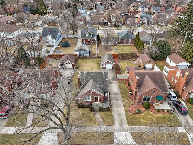 aerial view with a residential view