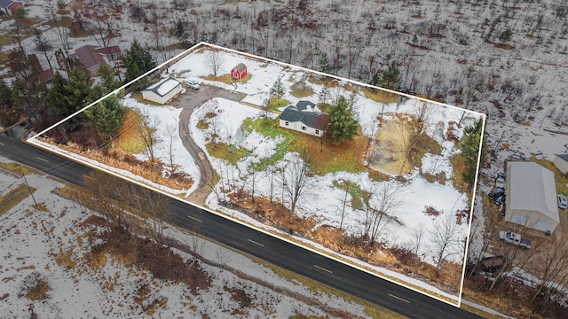 view of snowy aerial view