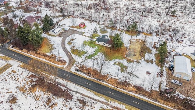 view of snowy aerial view